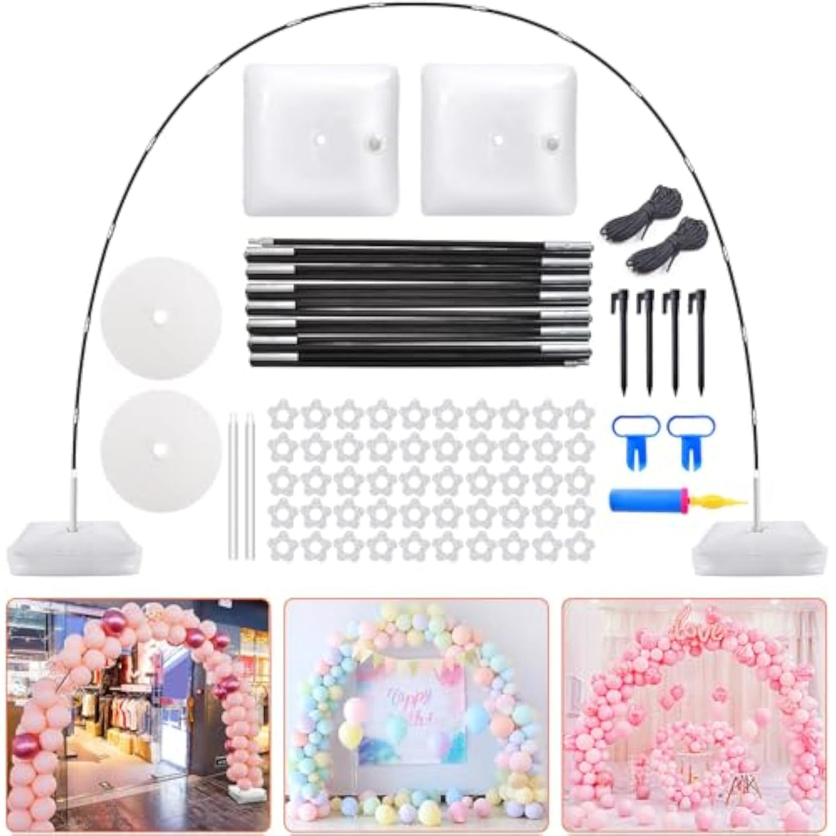 Adjustable 9FTx10FT Balloon Arch Kit Stand for Wedding Baby Shower Birthday Photo Backdrop