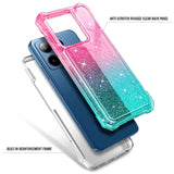 Boost Summit 5G Case with Tempered Glass Full-Body Shockproof Cover Pink/Aqua