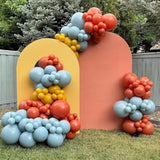 Boho Rainbow Balloon Set: Teal, Orange, Yellow, Green, Blue - 60pcs