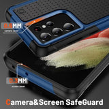 Designed For Samsung Galaxy S21 Ultra Case 2 In 1 Gift Militay Grade Drop Protective Rugged Heavy Duty Cover Shockproof Case For Galaxy S21 Ultra Phone Case For Women Men Boy Girl (Blue+Black)