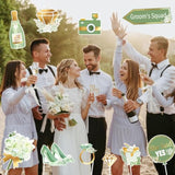 38 Pcs Sage Green Wedding Photo Booth Props, Bridal & Engagement Party Decorations