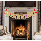 Hello Spring Burlap Banner Jute Spring Bunting Banner Garland Flower Spring Decorations For Indoor Outdoor Party Mantel Fireplace Wall Decor
