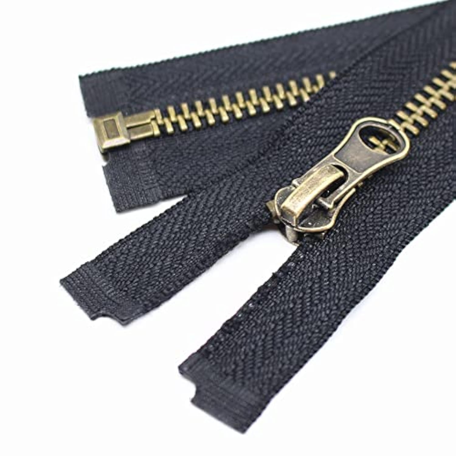 2Pcs #5 24 Inch Antique Brass Separating Jacket Zipper Y-Teeth Metal Z
