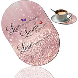 Advanced Texture Fashion Mouse Pad, Glitter Quote Live Laugh Love Non-Slip Rubber Base Gaming Mouse Pad, Washable Lycra Surface Mouse Pad Design, Suitable For Laptop Computers