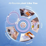 Compatible With Samsung Galaxy S22 & S23 Ultra Case With 360Rotatable Magnetic Ring Stand Compatible With Mag-Safe Military Protection Shockproof Translucent Phone Case,Purple