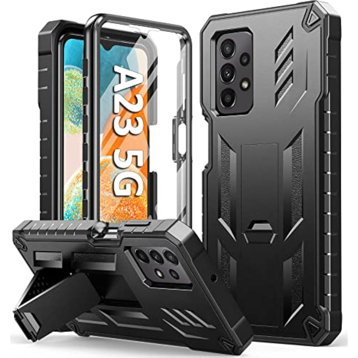 For Samsung Galaxy A23 5G Case: Heavy Duty Rugged Grade Shockproof Tpu Full Protective Shell With Kickstand Durable A23 4G Lte Phonecase Cell Phone Cover