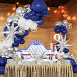 Navy Blue Balloon Arch Kit: Silver Star Party Decor (146pcs)