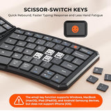 New Ergonomic Bluetooth Foldable Keyboard, Split Compact Portable Wireless Keyboard For Business Travel, Rechargeable Folding Keyboard For Tablet Pc Smartphone Ios Android Windows Mac Black