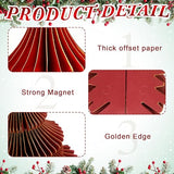 12 Pcs Neutral Christmas Trees Honeycomb Paper Tree Centerpiece with Magnetic Closing 5.9-13.78 Inch Xmas 3D Glitter Honeycomb Ornaments Table Home Centerpiece for Party Decor(Red Style)