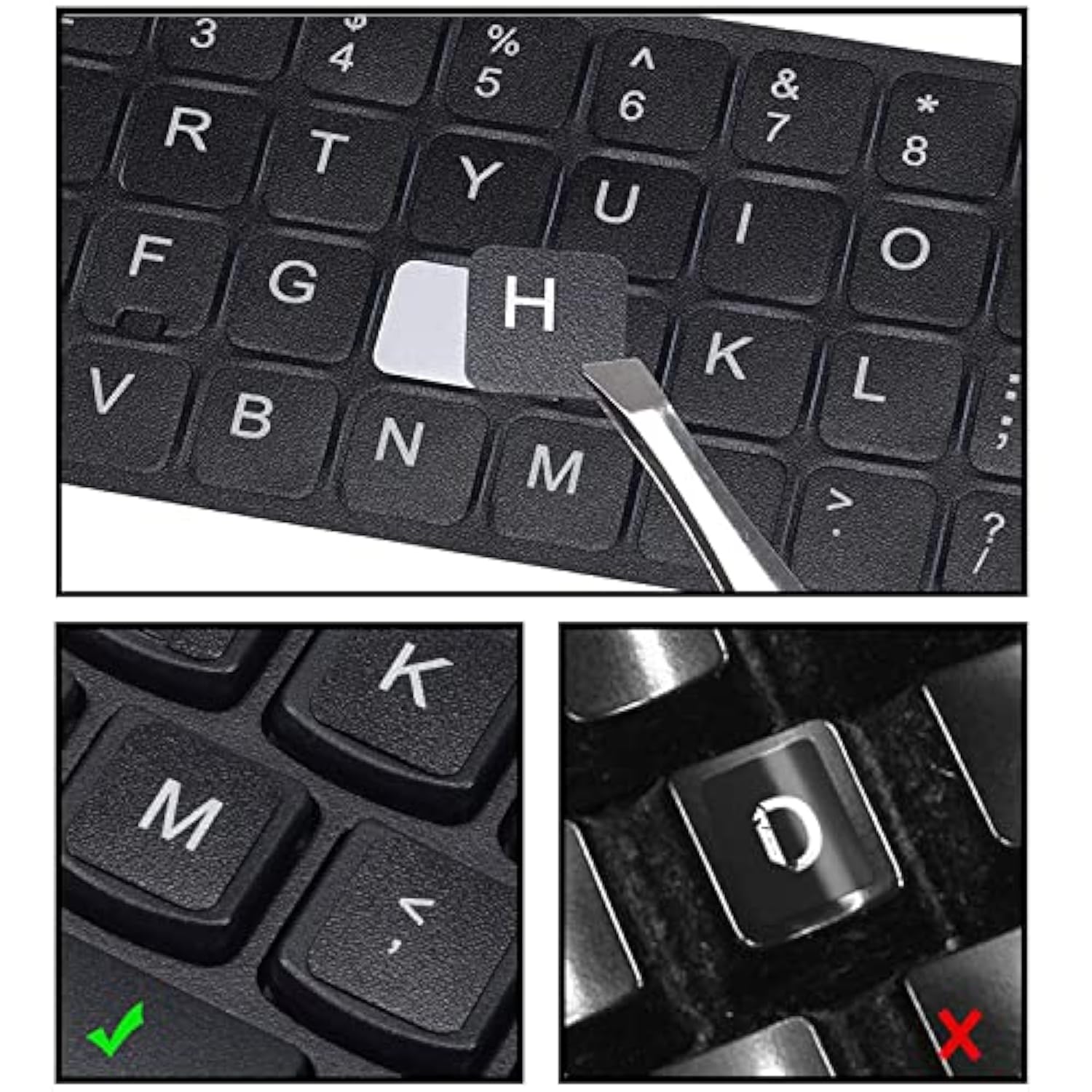 6Pcs Universal English Keyboard Letter Stickers Keyboard Letters Replacement S