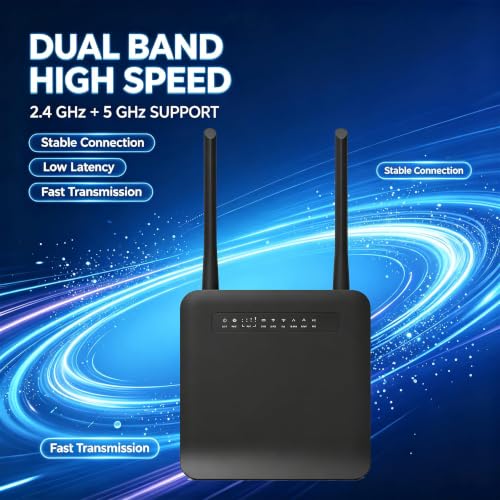 Ac1200 Dual Band Wifi Router With Cat6, 4-Port Gigabit Ethernet, Easymesh, Guest Wifi, Vpn Support, 1200Mbps Speed