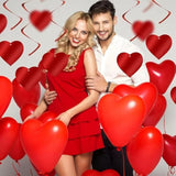 12 Pcs Heart Decorations Valentine'S Day Hanging Swirls Red Streamers Ornament Ceiling Home Wedding Birthday Party Supplies