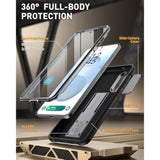 Spartan Case For Galaxy S25 Edge 6.7", [Slide Camera Cover] [Screen Protector Works With Fingerprint Id] Military Grade Rugged Shockproof S25 Edge Phone Case With Kickstand, Metallic Gun Metal