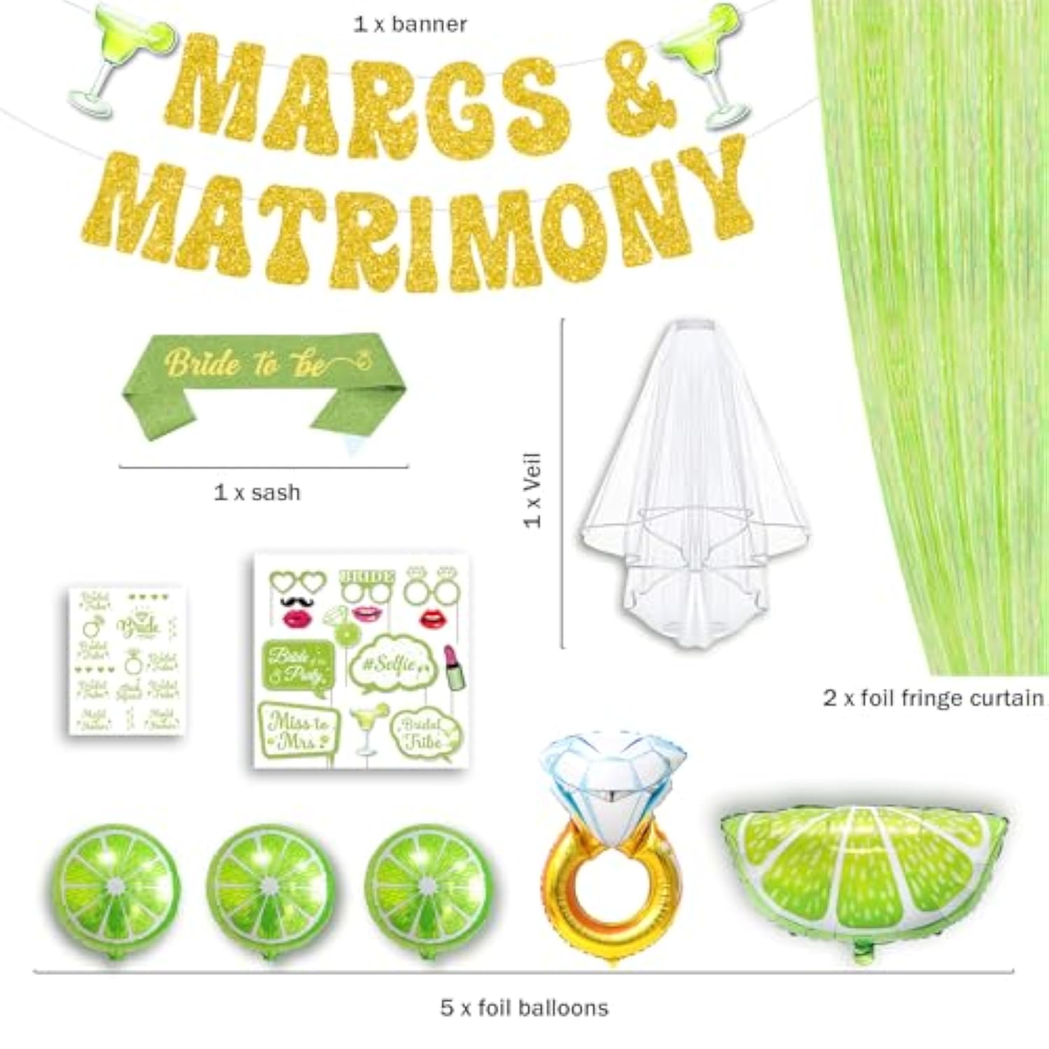 Margs And Matrimony Bachelorette, 65 Pcs Margs And Matrimony Decorations, Margarita Bachelorette Party Supplies, Mexican Fiesta Wedding Bridal Shower Party