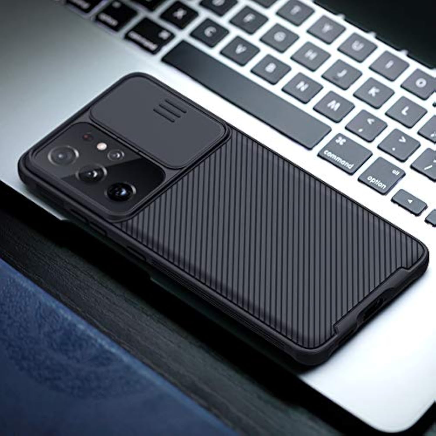Samsung Galaxy S21 Ultra 5G Camera Cover and Full-Body Protective Case, Slim Fit, Black