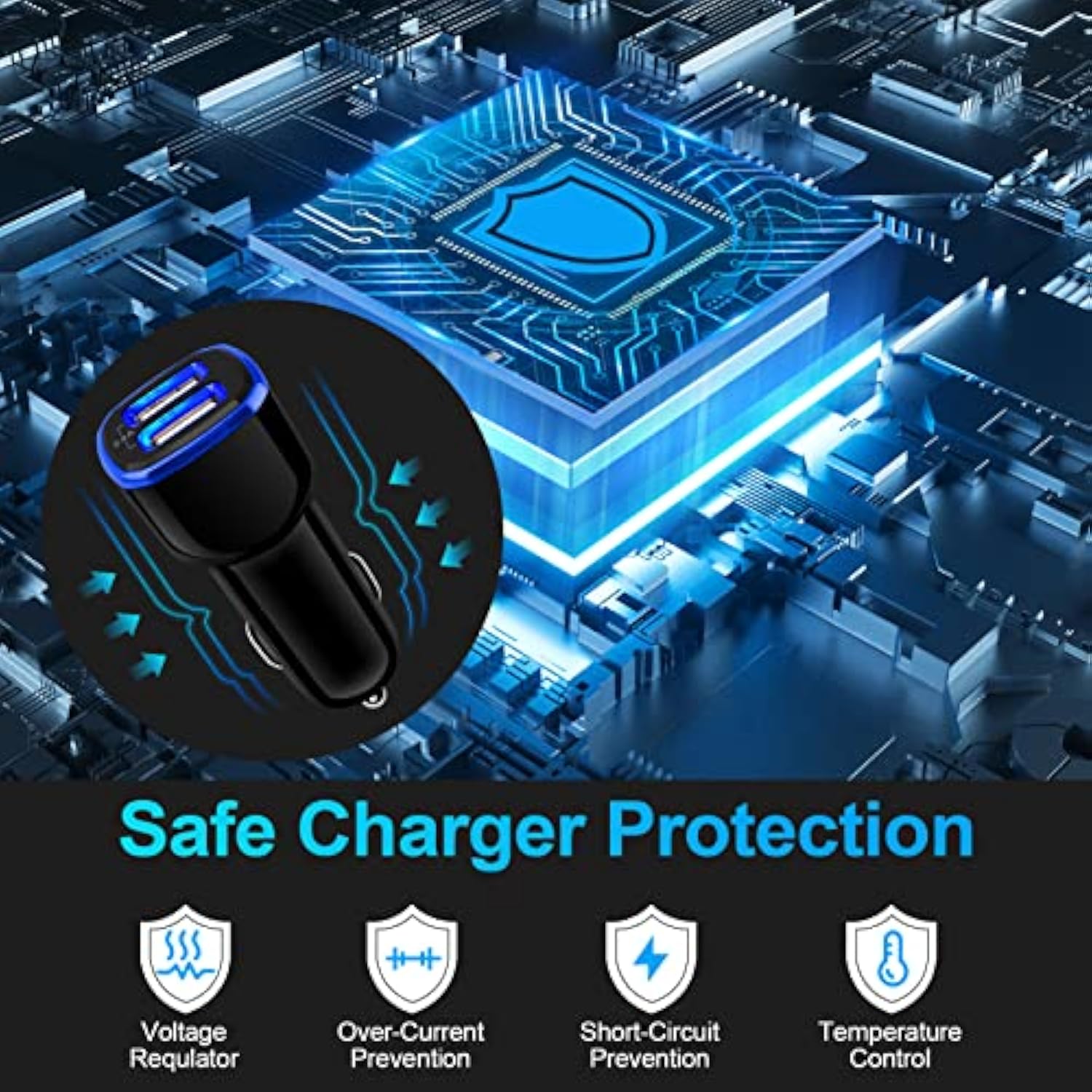 6Pack Fast Charge Dual Port Lighter Plug Usb Adapter, 12 Volt Usb Outlet For Iphone 15 14 13 12 11 Pro Max 10 Se Xr Xs X 8 7 Plus 6, Ipad, Samsung Galaxy S23 S22 S21 S20 S10 S9