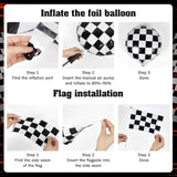 184Pcs Race Car Balloon Garland Arch Kit, Two Fast Birthday Decorations With Slate Dusty Blue Checkered Wheel Check Flag Balloons For One Two Fast Race Car Birthday Party Decorations For Boys