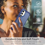 For Samsung Galaxy S23 Case, Frosted Anti-Slip Shockproof Durable Case For S23 With Translucent Silky Feel Pc Back, Soft Silicone Edge And Metal Camera Protection, Matte Blue