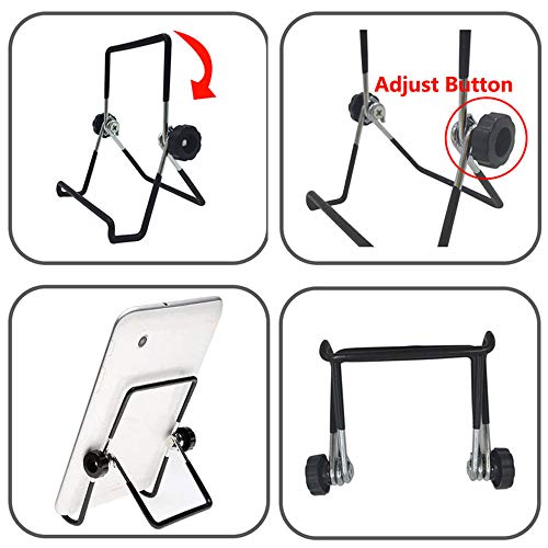Adjustable Tablet Stand Holder, Non-Slip Foldable Holder Cradle Fit For 9-12.9" Tablets, Ipad, Samsung And Kindle Fire, Display Stands Picture Frame Stand For Photos (Large Black)