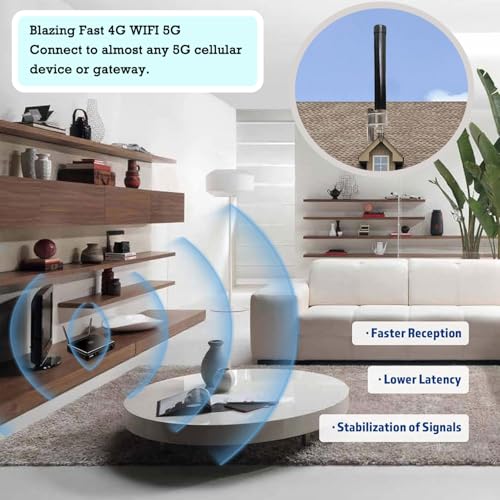 Omni Directional 4X4 Mimo Antenna 5G For T Mobile Home Internet, 5G/ 4G/ Lte/Wifi Outdoor Cellular Antenna For Modems Routers Hotspots Gateway, 600-6000Mhz