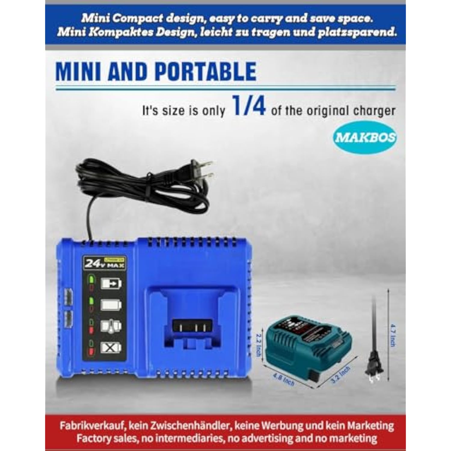 Mini Charger For Kobalt 24V Battery Charger Replacement,For Kobalt 24-Volt Power Equipment Battery Rapid Quick Charger,For Kobalt 24V Battery Portable Diy Mini Charger Adapter(For 24V Battery Only)