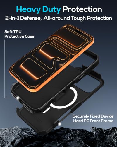 Heavy Duty for iPhone 17 Pro Max Case - Compatible with MagSafe Shockproof Protective Rugged Magnetic Men Military Grade Shock Drop Proof Phone Cover