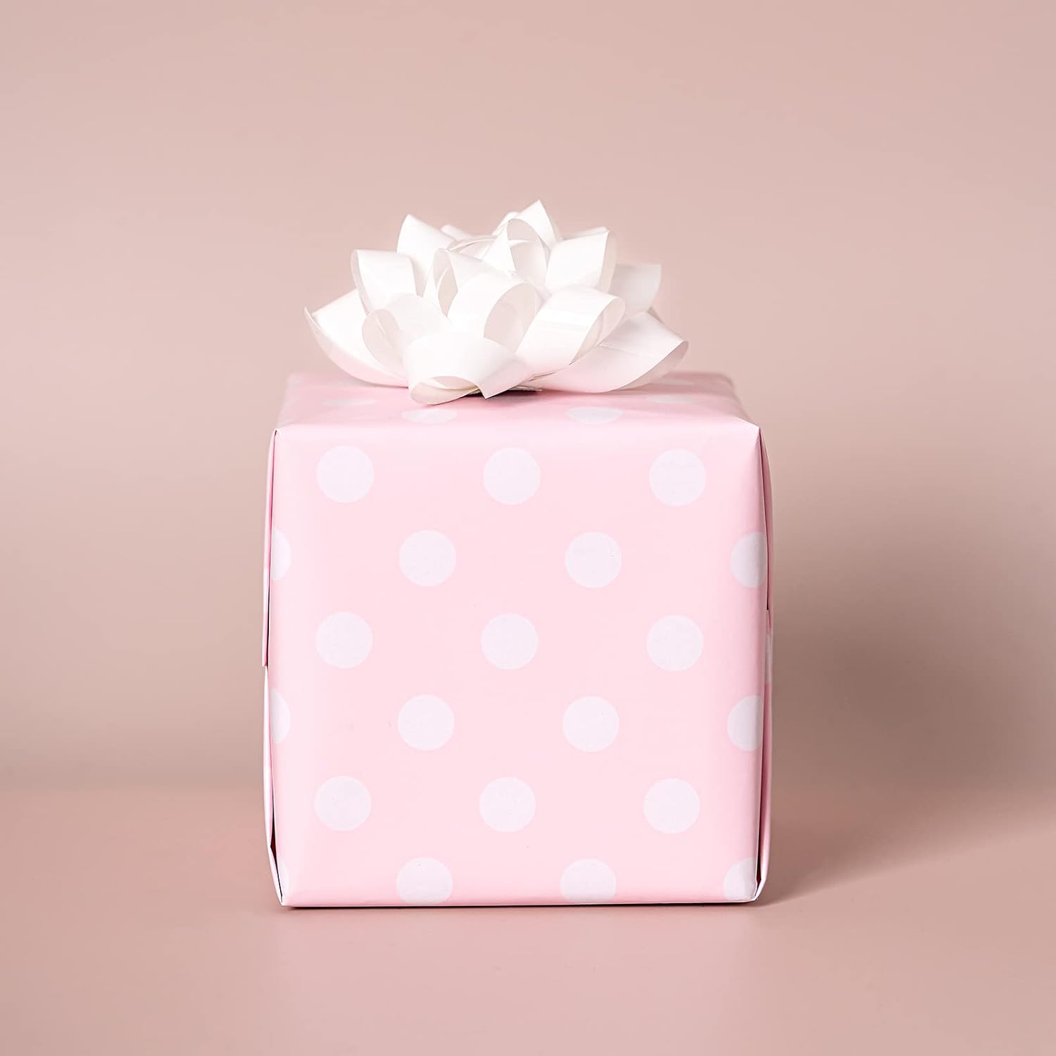 Reversible Wrapping Paper Roll - Mini Roll - Baby Girl Pink Pattern Great For Baby Shower, Birthday, Party - 17.5 Inches X 32.8 Feet