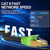 Cat8 Ethernet Cable 100Ft S/Ftp Outdoor&Indoor Heavy Duty High Speed Cat8 Lan