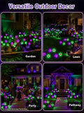 6 Pack 36 LED Solar Halloween Decorations Eyeball Lights Purple and Green