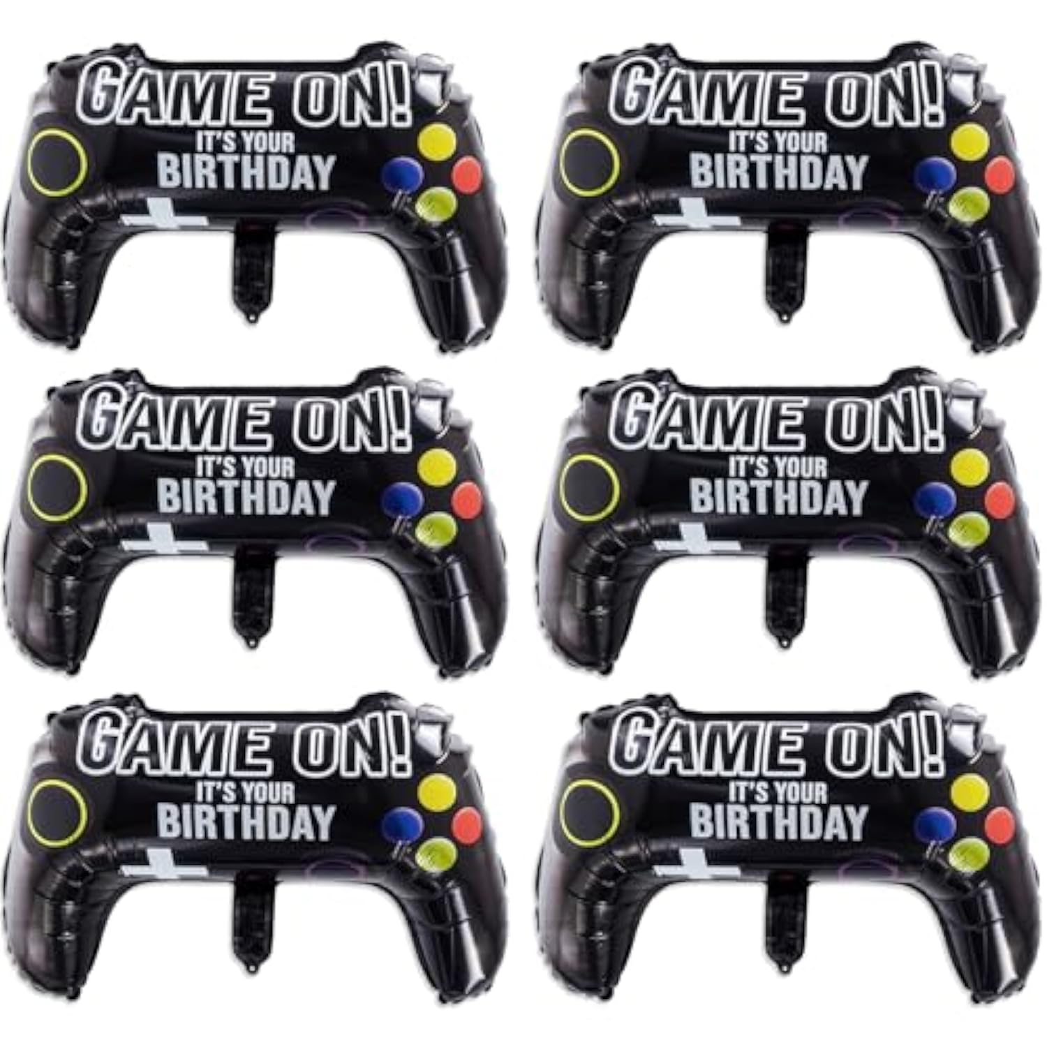 Gamer Party Balloons 6 Pack Video Game Controller Decor for Birthday Parties