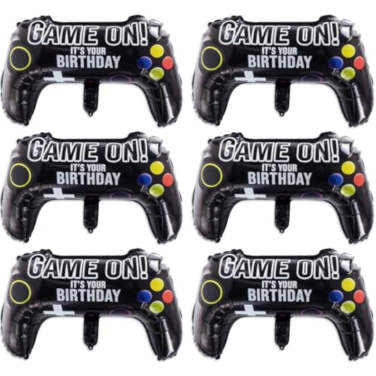 Gamer Party Balloons 6 Pack Video Game Controller Decor for Birthday Parties