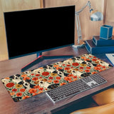 Cute Dog With Floral Gaming Mouse Pad, Extended Lovely Puppy Face Desk Mat Computer Laptop Mousepad, Robust Stitched Edges, 31.5"×11.8" Large Office Keyboard Mouse Pads For Home Desktop Decor