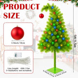 5 Ft Whimsical Christmas Tree Green Artificial Bendable Xmas Tree With 70 Led Colorful Lights And Balls Flexible Branches Fake Pine Decor With Metal Base