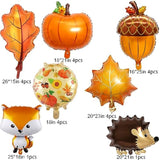 22 Pcs Fall Balloons Maple Leaves Balloons Autumn Theme Decorations With Maple Leaves Pumpkin Foil Balloons For Fall Theme Wedding Bridal Baby Shower Boys Girls Birthday Thanksging Day Party Decoration