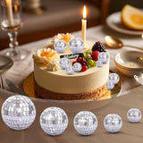 10Pcs Disco Ball Cake Toppers, Happy Birthday Cake Topper Set, 1970S Disco Ball Cake Picks For Cupcakes & Cakes, Fun 70S Disco Party Decorations & Retro Party Supplies