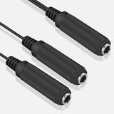 Guitar Y Cable 6.35mm Mono Female to Dual 6.35mm Mono Female 8 Inch