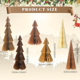 6 Pcs Brown Honeycomb Paper Christmas Trees Centerpiece