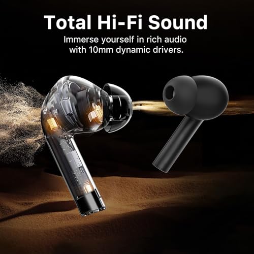 Wireless Earbuds Bluetooth Headphones, Bluetooth 6.0, 30Hrs Playtime with LED Display Charging Case, Smart ENC Clear Calls, Dual Device Connection,