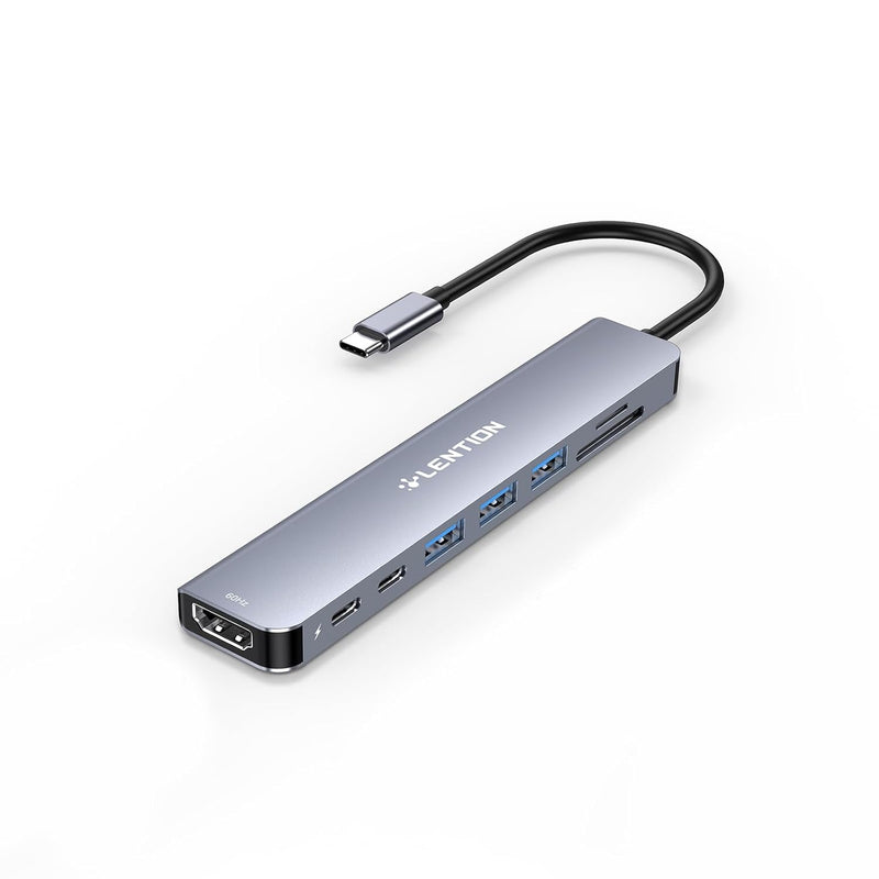 LENTION 8-in-1 USB-C Hub with 4K 60Hz HDMI, 100W Power Delivery, 5Gbps USB C D