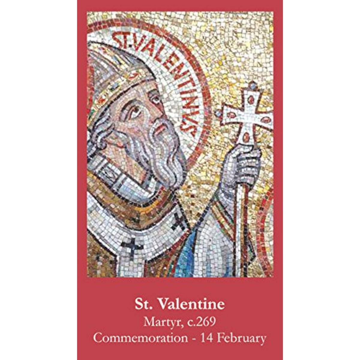 St. Valentine Laminated Holy Card (5-Pack) With Two Free Prayer Cards Included