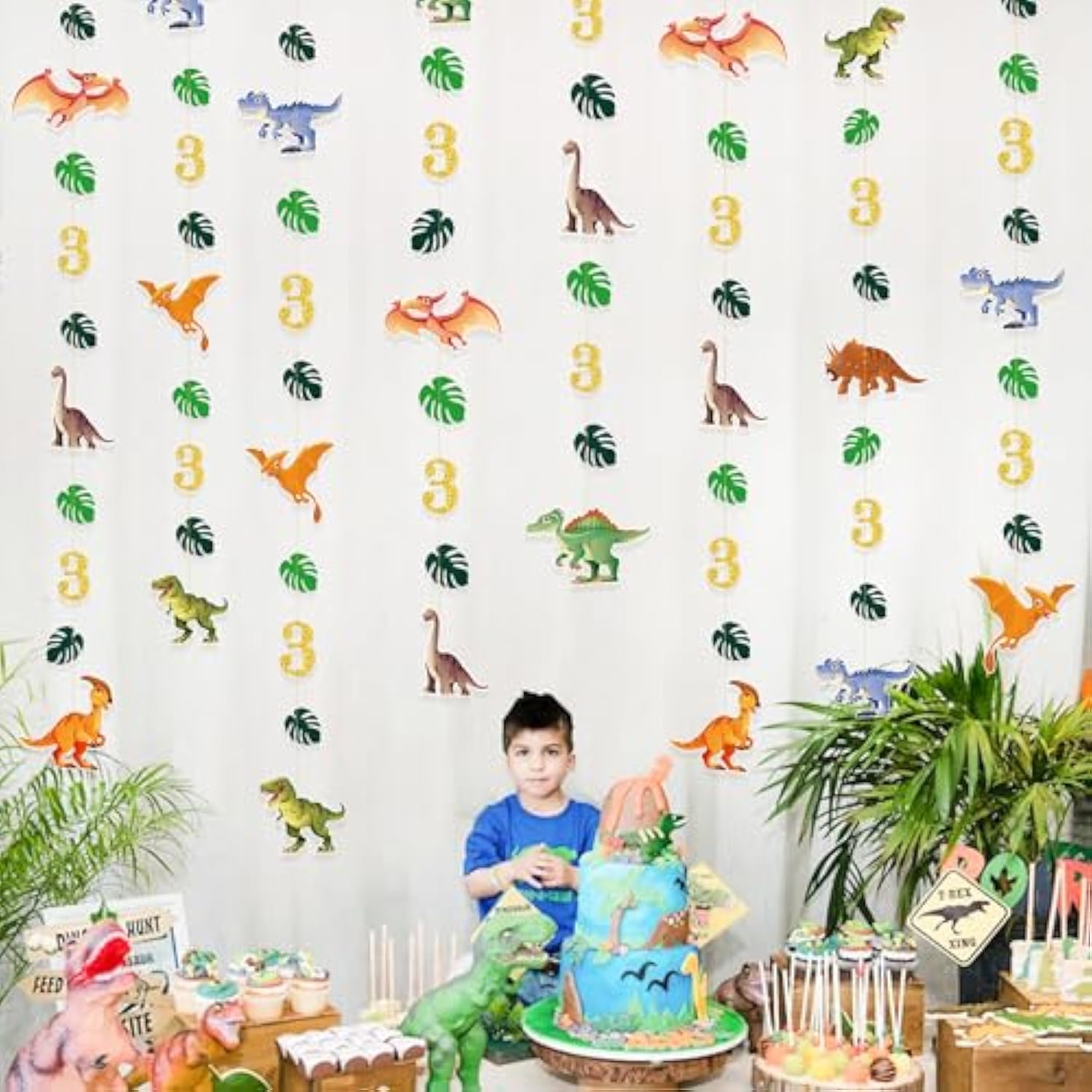 52Ft Dinosaur 3rd Birthday Decorations – Dino Banner, Garland & Party Supplies