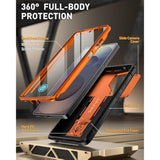Spartan Case For Galaxy S25 Ultra 6.9", [Slide Camera Cover] [Screen Protector Works With Fingerprint Id] Military Grade Rugged Shockproof S25 Ultra Phone Case With Kickstand, Metallic Orange