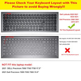 2Pcs Keyboard Cover Skin For 15.6" Dell Latitude 5520 5521 Keyboard Skin, Dell