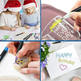 12 Colors Shimmer Marker Set,Shimmer Marker Set,Double Line Pen Markers Self Outline Pen,For Christmas Greeting Birthday Card Making,Diy Art Craft