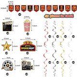 45 Pieces Movie Night Decorations Party Decorations Kit Now Showing Banner Hanging Swirls Movie Theater Themed For Bridal Shower Birthday Party Supplies Film Backdrop