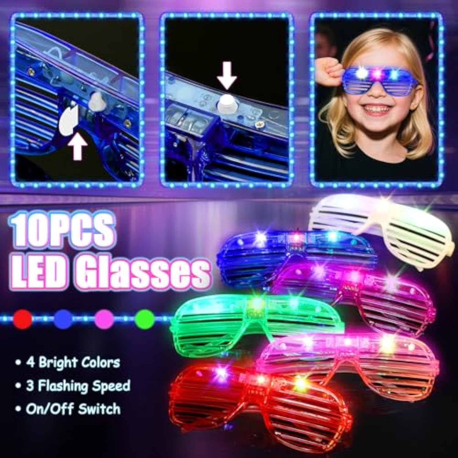 269-Piece LED Light-Up Party Favors with Glow Sticks, Glasses, and Toys