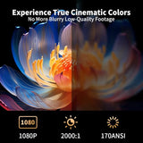 Mini Projector With Wifi And Bluetooth, Portable Projector 4K 1080P Support 5W Sound Base Speaker, 170 Ansi, Android 11, Auto Vertical Keystone Smart Proyector For Home Bedroom Outdoor, Hy300 Ultra