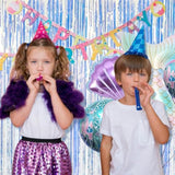 5 Pack Foil Curtain Backdrop Iridescent Metallic Tinsel Foil Fringe Curtains Photo Booth Props For Birthday Wedding Engagement Baby Shower Bachelorette Christmas Holiday Celebration Party Decorations