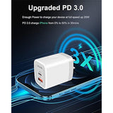 3Pack Dual Port Usb-C Wall Plug-In Usbc Charger, 20W Power Delivery + Qc3.0 Usb A Double Port Fast Charging Block For Iphone 15 14 13 12 Pro Max 14 Pro 12 Mini 16Pro Max 16 Plus 16E X Xs Cube