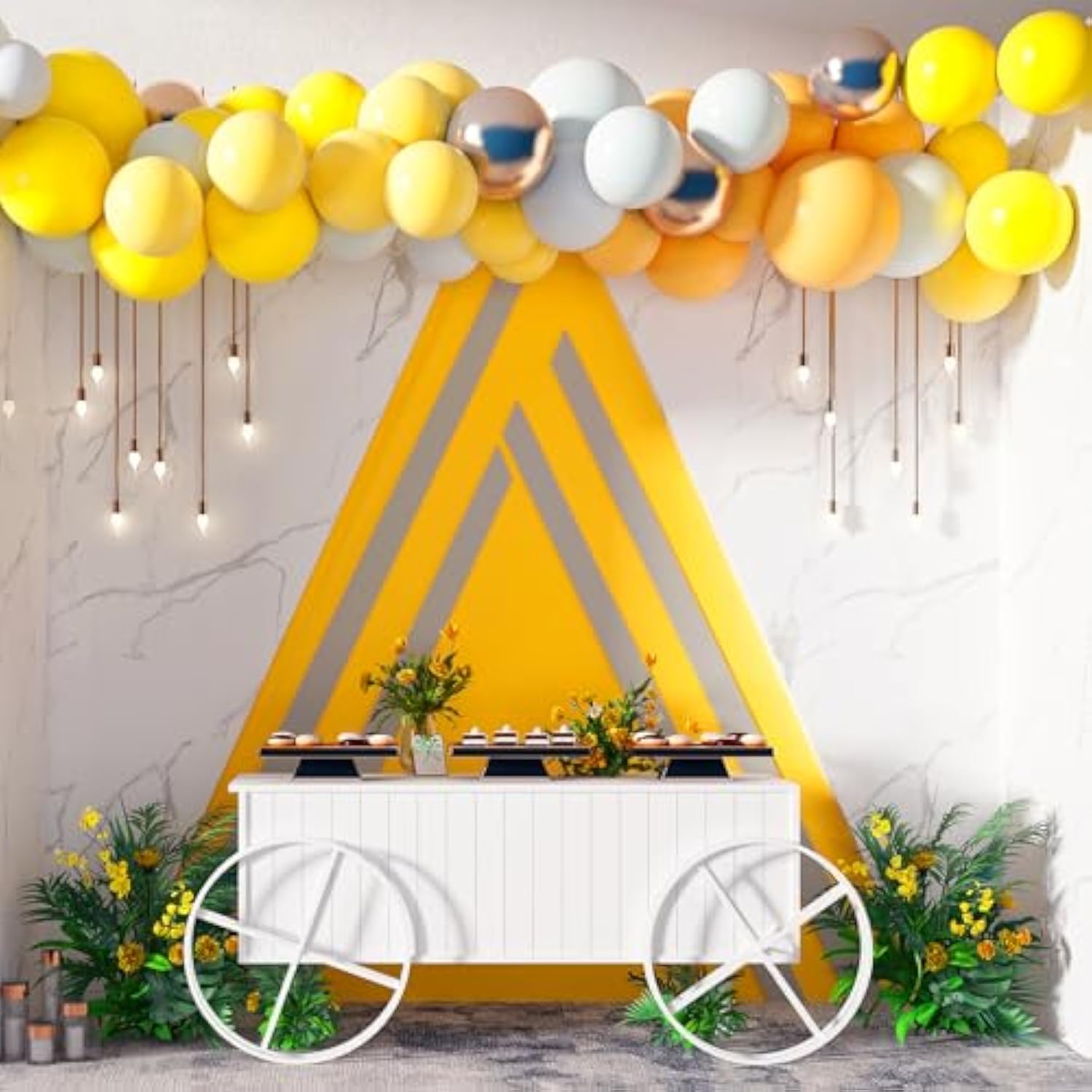 Yellow Balloon Garland Kit: 129 Piece Party & Event Decor